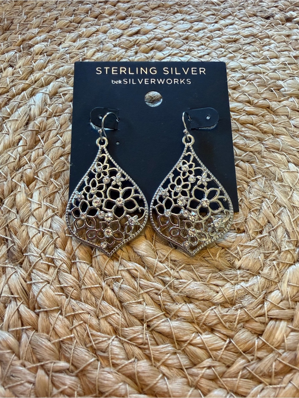 Sterling Silver Filigree Teardrop Earrings